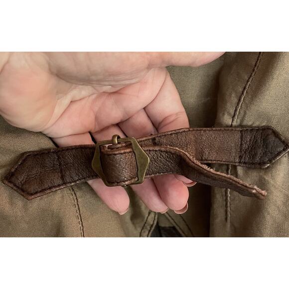 Vintage STRUCTURE Leather Men's Vest Small Snap Brown Riding Biker Western Rodeo - Picture 8 of 13